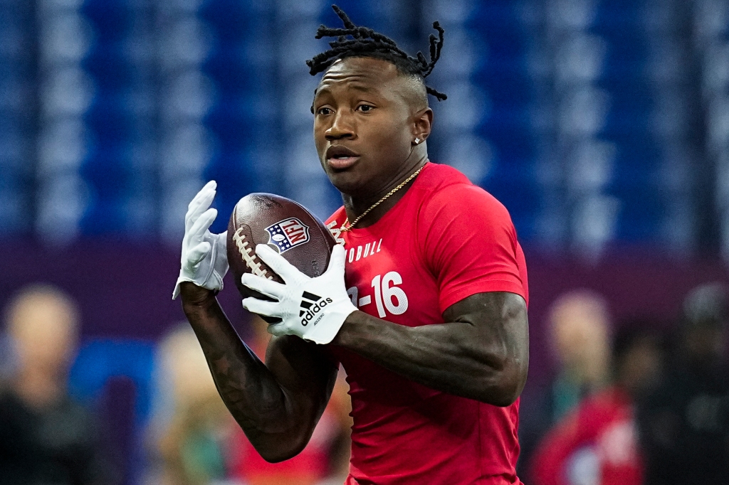Boston College wide receiver Zay Flowers at the NFL Scouting Combine on March 4, 2023.