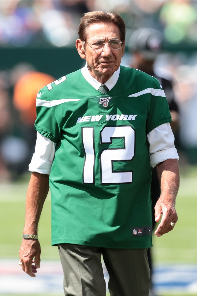 Aaron Rodgers said he would always associate No. 12 on the Jets with Joe Namath, pictured in 2019.