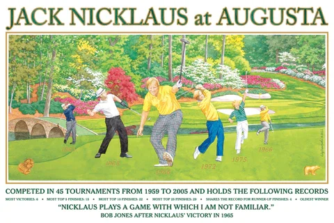 Jack Nicklaus in Augusta (autographed by Jack Nicklaus and Lee Wibranski)