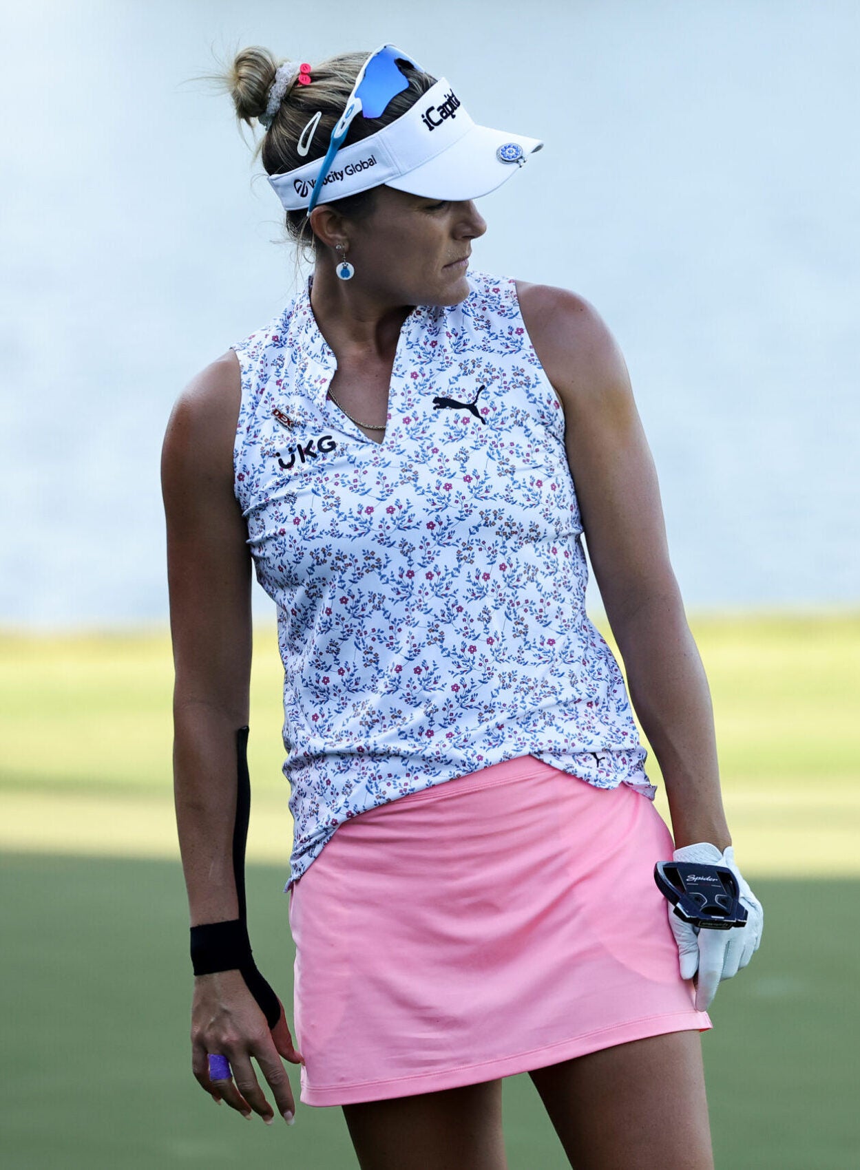 THE WOODLANDS, TX - APRIL 21: Lexi Thompson of the United States stands on the ninth green during the second round of the Chevron Championship at The Club at Carlton Woods on April 21, 2023 in The Woodlands, Texas.  (Photo by Stacy Revere/Getty Images)