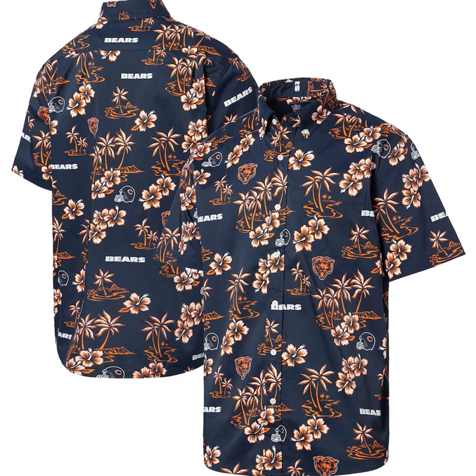 Chicago Bears Rain Spooner Kickai Button Up Shirt - Navy
