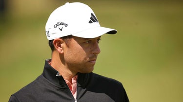Xander Schauffele of the United States looks on during the Pro-Am ahead of the Genesis Scottish Open at The Renaissance Club on July 12, 2023