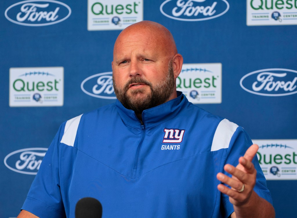 Brian Daboll speaks to the media on Aug. 29.