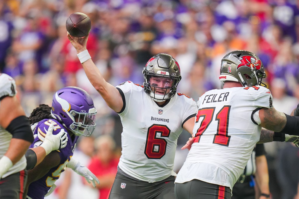Baker Mayfield led the Buccaneers to an upset win over the Vikings.