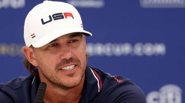 Brooks Koepka took to the microphone on Wednesday at the Ryder Cup.